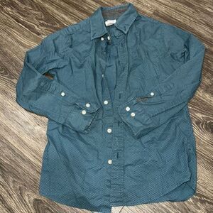 🏈 Crew Cuts blue polkadot Button Up